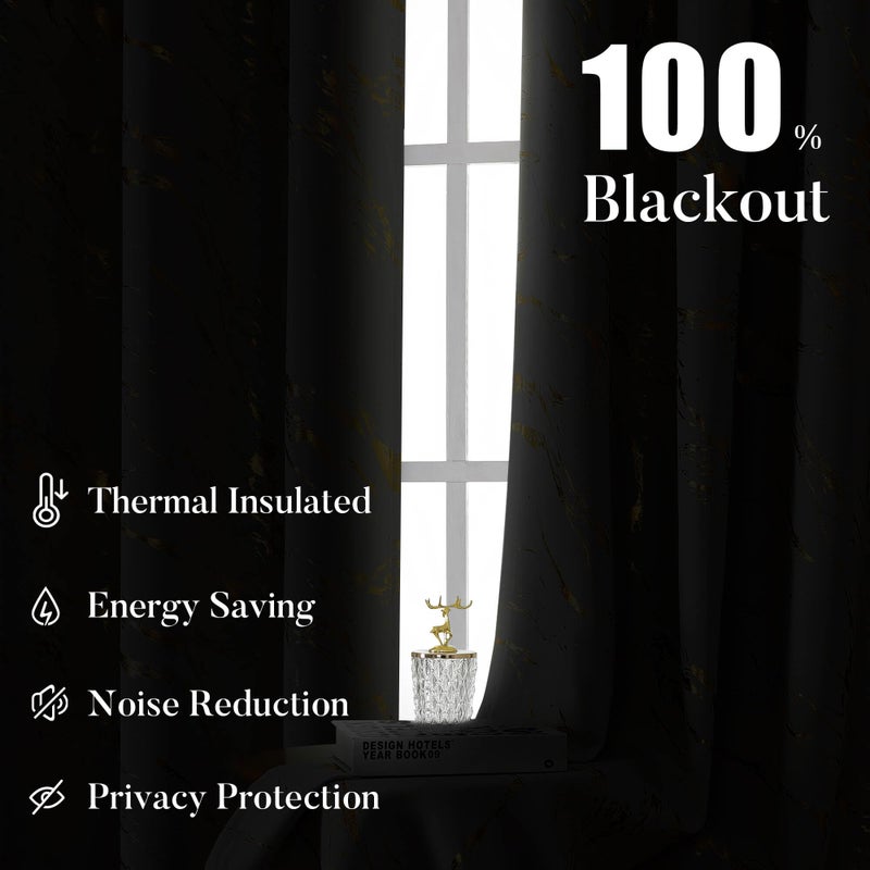 WUBODTI Boys Curtains Grey 100% Blackout Star Curtains for Living Room, Silver Patterned Thermal Insulated Room Darkening Window Drapes for Kids Room Nursery Boys Bedroom(W52 x L84, 2 Panels) - Image 4